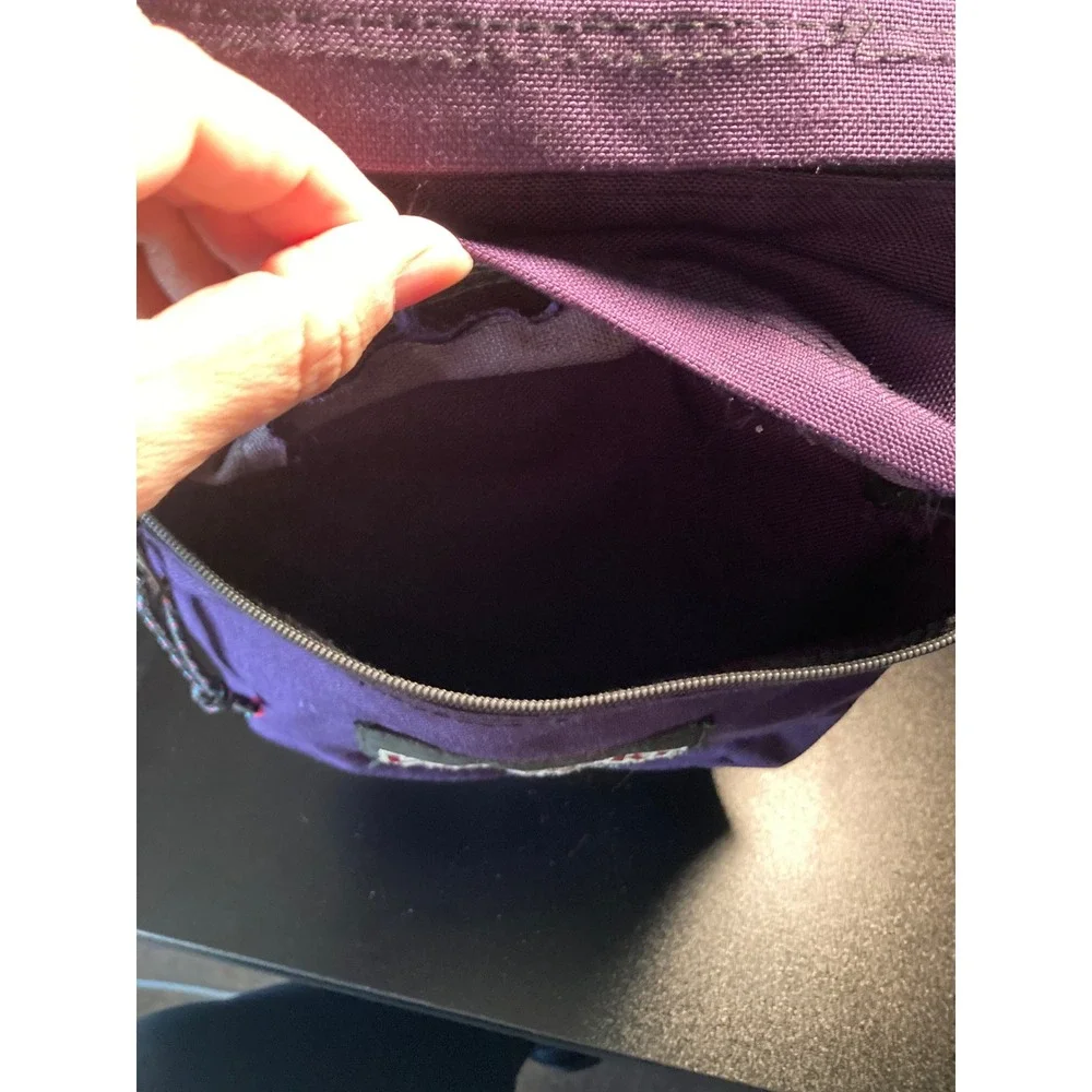 Vintage Jansport Purple Canvas Day‎ Pack Backpack Front Pocket Made in USA